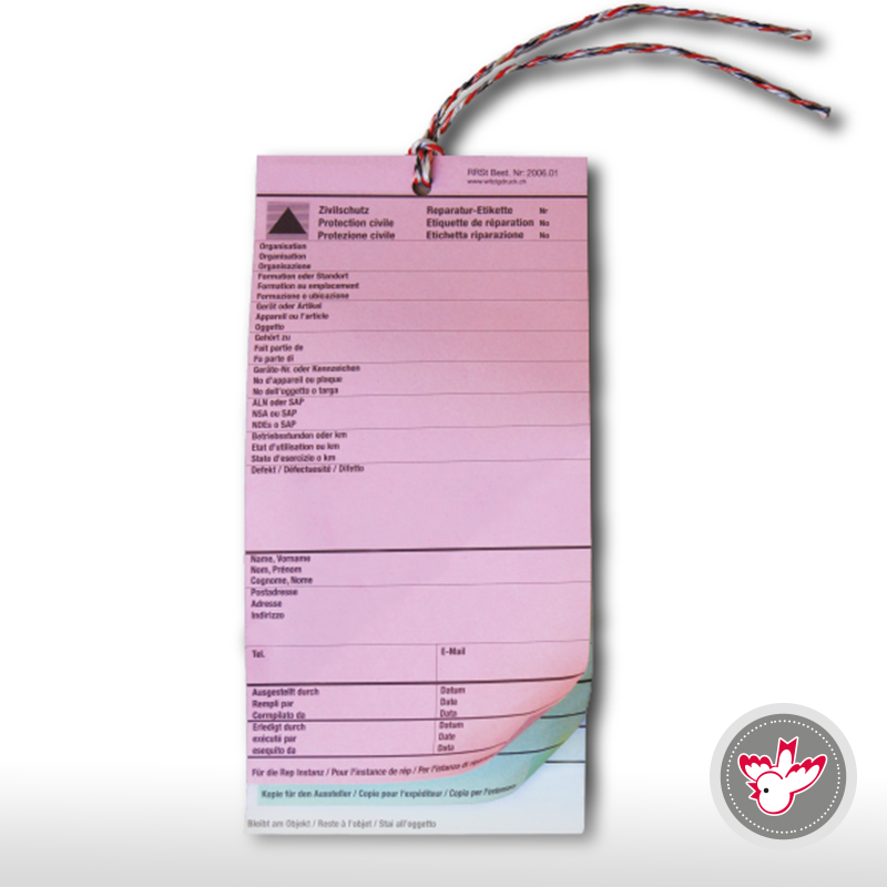 Reparatur-Etikette drucken, Witzig Druck AG Reparatur-Etikette drucken, Witzig Druck AG