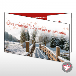 Weihachten See Sterne Tannen Schnee Brücke Christmas holidays tree snow bridge star