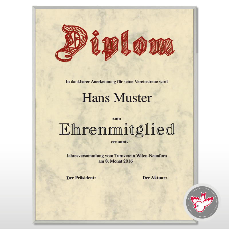 Diplom Urkunde drucken FSC, Witzig Druck AG