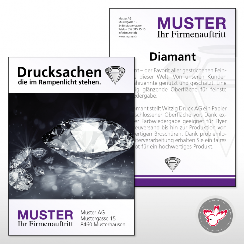 Flyer A4, 4/4 Diamant 135 g/m², FSC