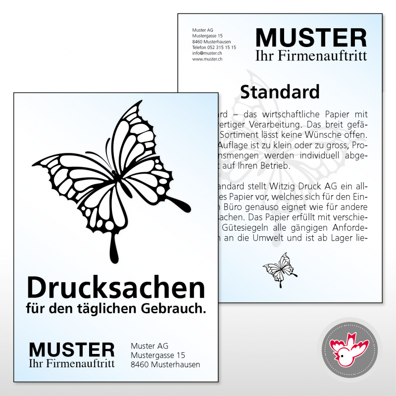 Flyer A4, 1/1 Standard weiss 120 g/m², FSC