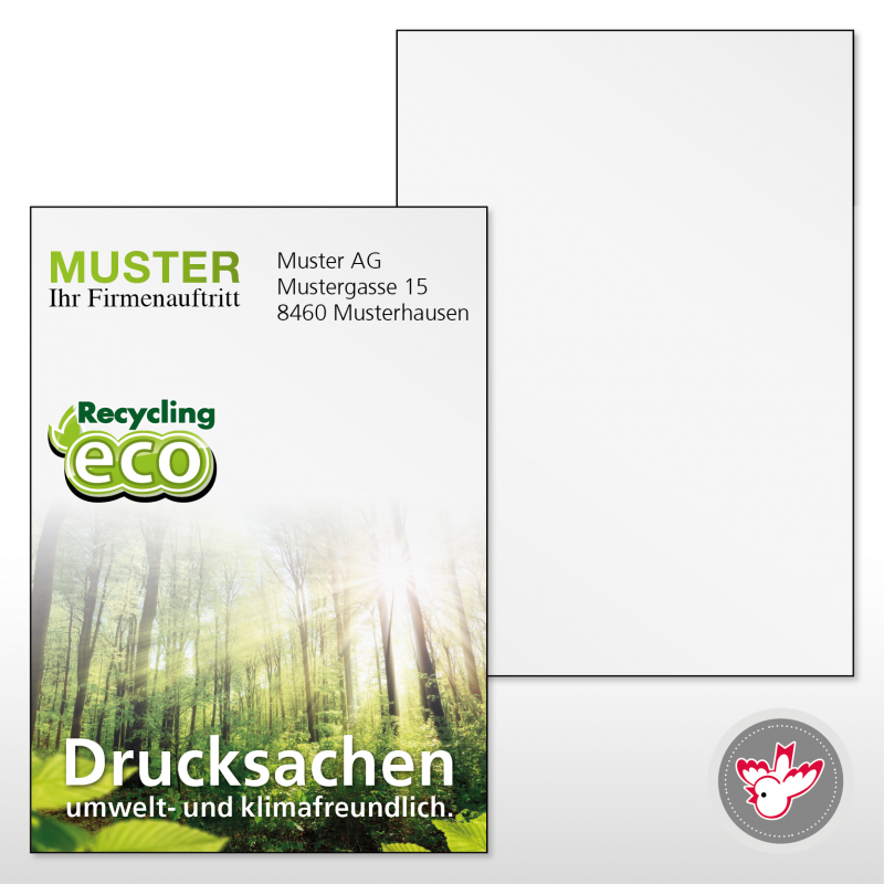 Flyer A4, 4/0 Recycling 120 g/m², FSC