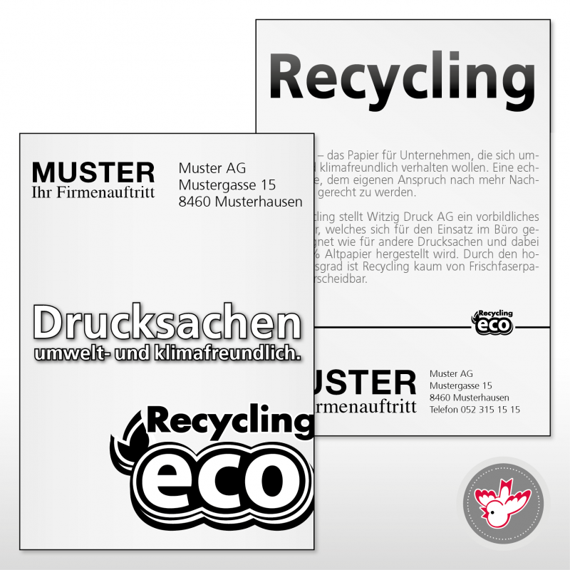Flyer A4, 1/1 Recycling 120 g/m², FSC