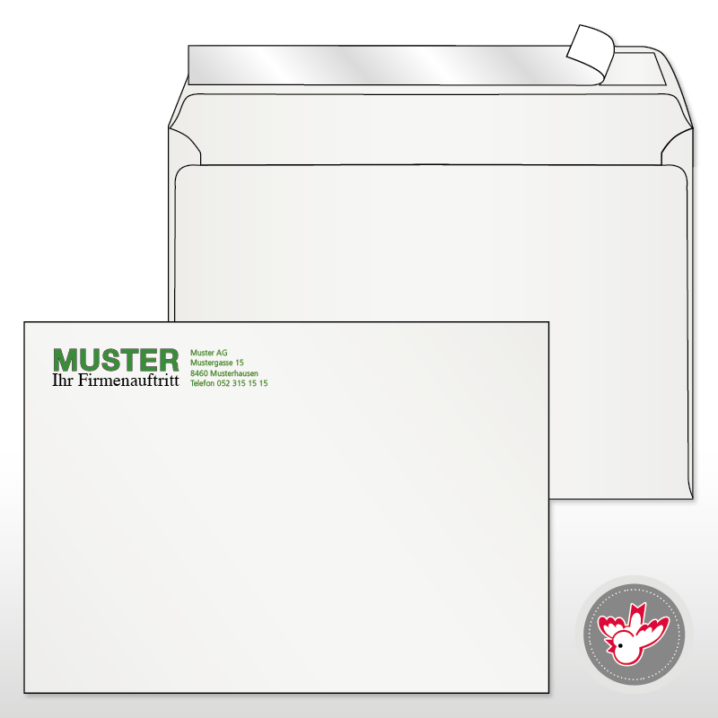 Kuvert Recycling drucken, Witzig Druck AGG