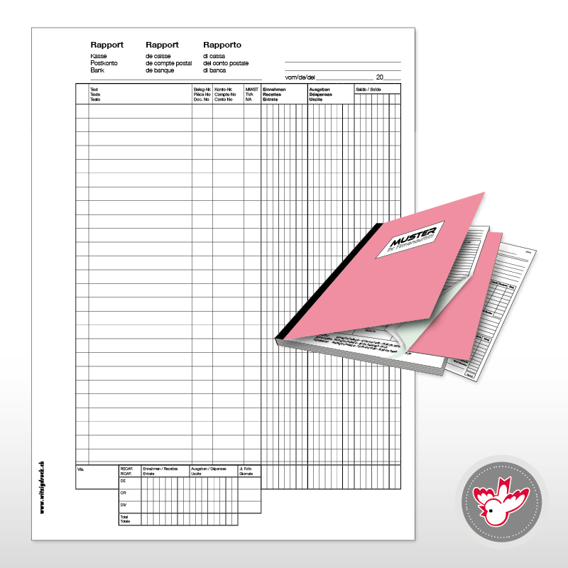 Kassa Buch Buchhaltung, Kolonnenbuch, Witzig Druck AG