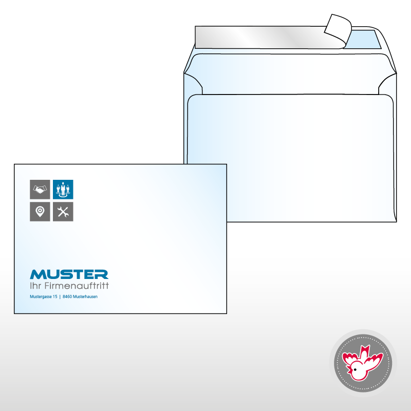 Kuvert C6 Standard 2/0-farbig