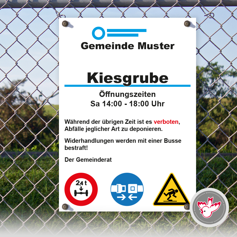 Tafel Kiesgrube drucken, Witzig Druck AG Tafel Kiesgrube drucken, Witzig Druck AG