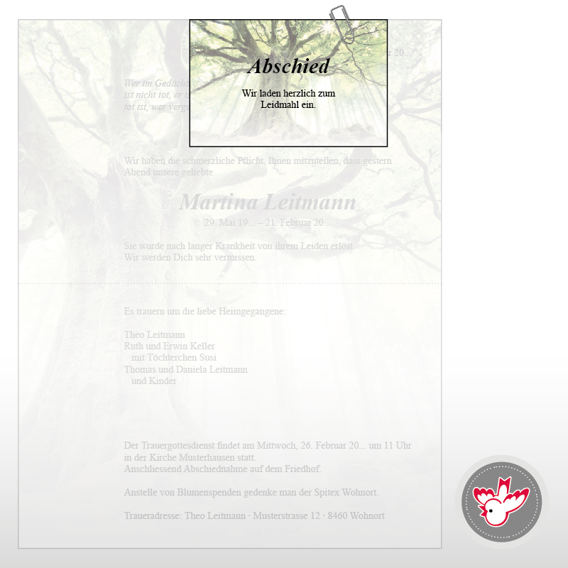 Leidmahlkarten, Witzig Druck AG