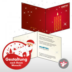 Weihnachtskaret Kerze Danke Firmenlogo