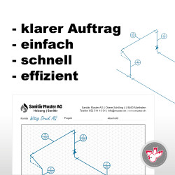 Isometrie-Block, Fabrikationsskizze, Massblock, Rasterblätter, Dreieckiges Papier, Zeichenpapier, Sanitär Block, Witzig Druck AG