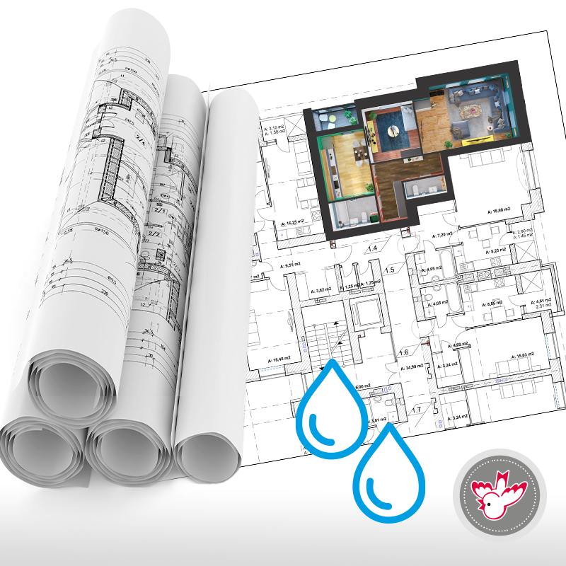 Bauplan wasserfest drucken, Witzig Druck AG