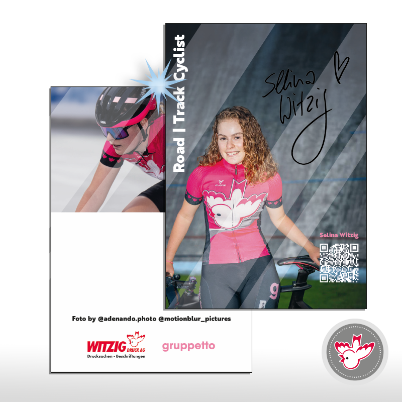 Autogrammkarte, Selina Witzig, Witzig Druck AG, drucken, Unterschrift, Berühmt, action, glanz,