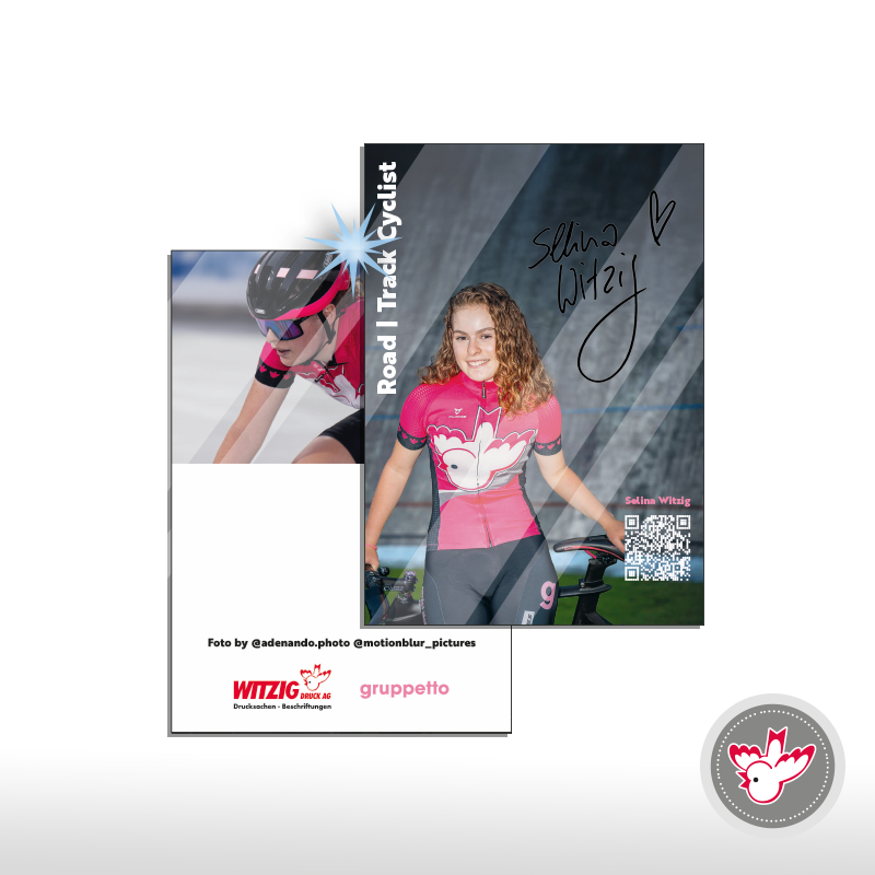 Autogrammkarten Selina Witzig, Witzig Druck AG, glanz, Unterschrift