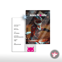 Autogrammkarten Jeany Brändle, Witzig Druck AG, glanz, Unterschrift