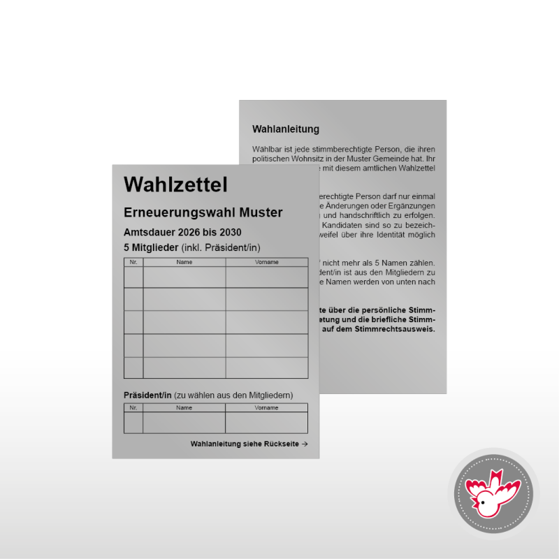 Stimmzettel Wahlzettel drucken, Witzig Druck AG