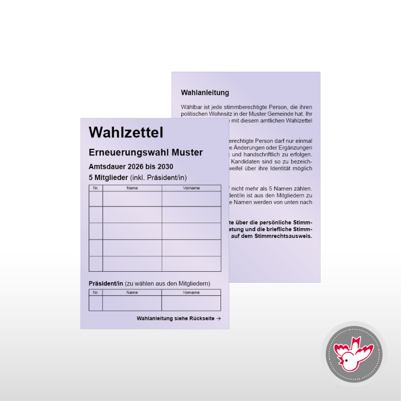 Stimmzettel Wahlzettel drucken, Witzig Druck AG
