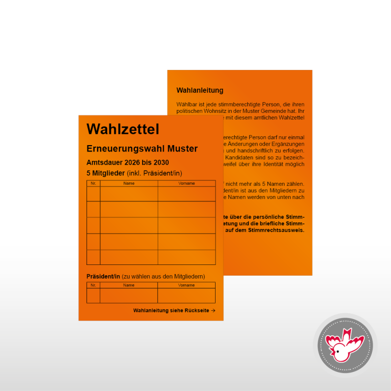 Stimmzettel Wahlzettel drucken, Witzig Druck AG