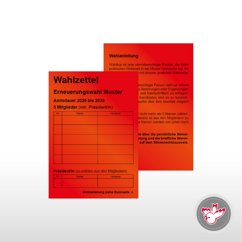 Stimmzettel Wahlzettel drucken, Witzig Druck AG