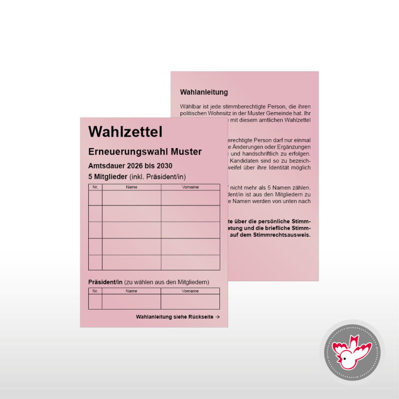 Stimmzettel Wahlzettel drucken, Witzig Druck AG
