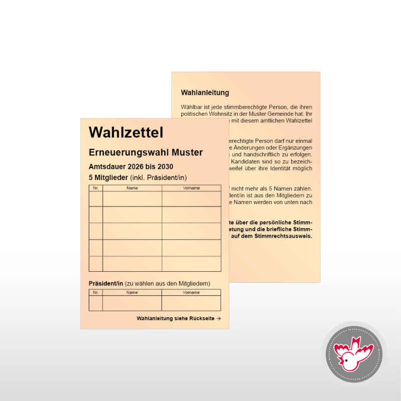 Stimmzettel Wahlzettel drucken, Witzig Druck AG
