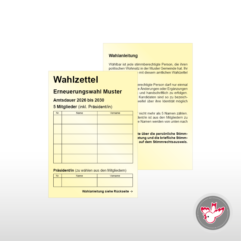 Stimmzettel Wahlzettel drucken, Witzig Druck AG
