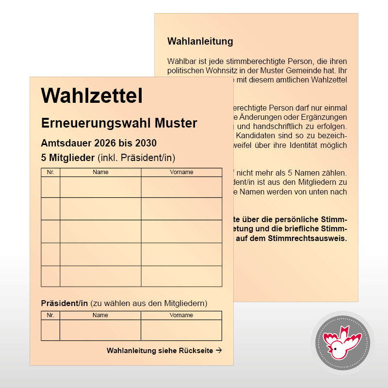Stimmzettel Wahlzettel drucken, Witzig Druck AG