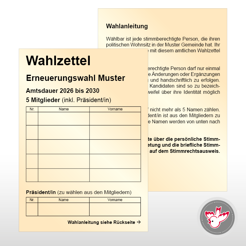 Stimmzettel Wahlzettel drucken, Witzig Druck AG