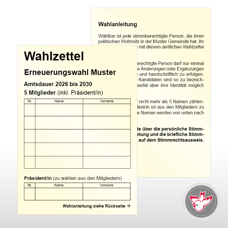 Stimmzettel Wahlzettel drucken, Witzig Druck AG