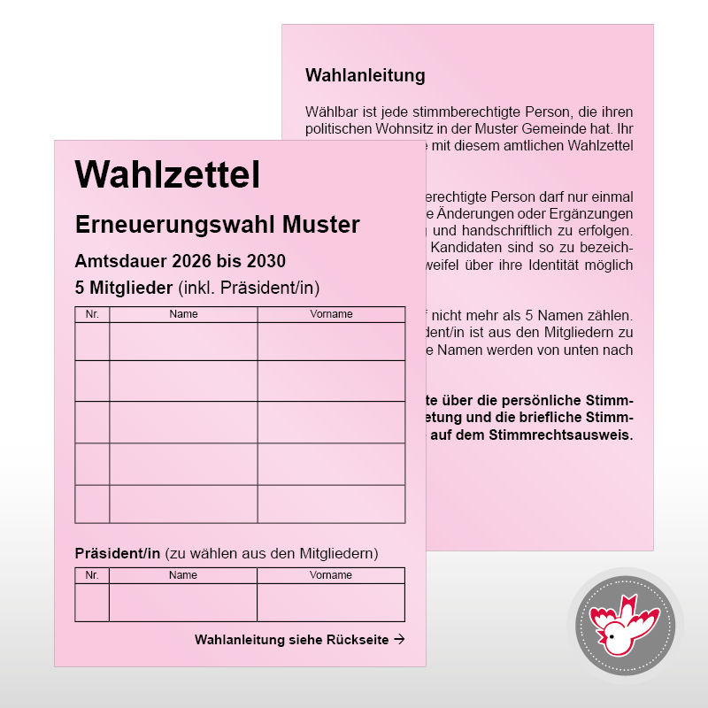 Stimmzettel Wahlzettel drucken, Witzig Druck AG