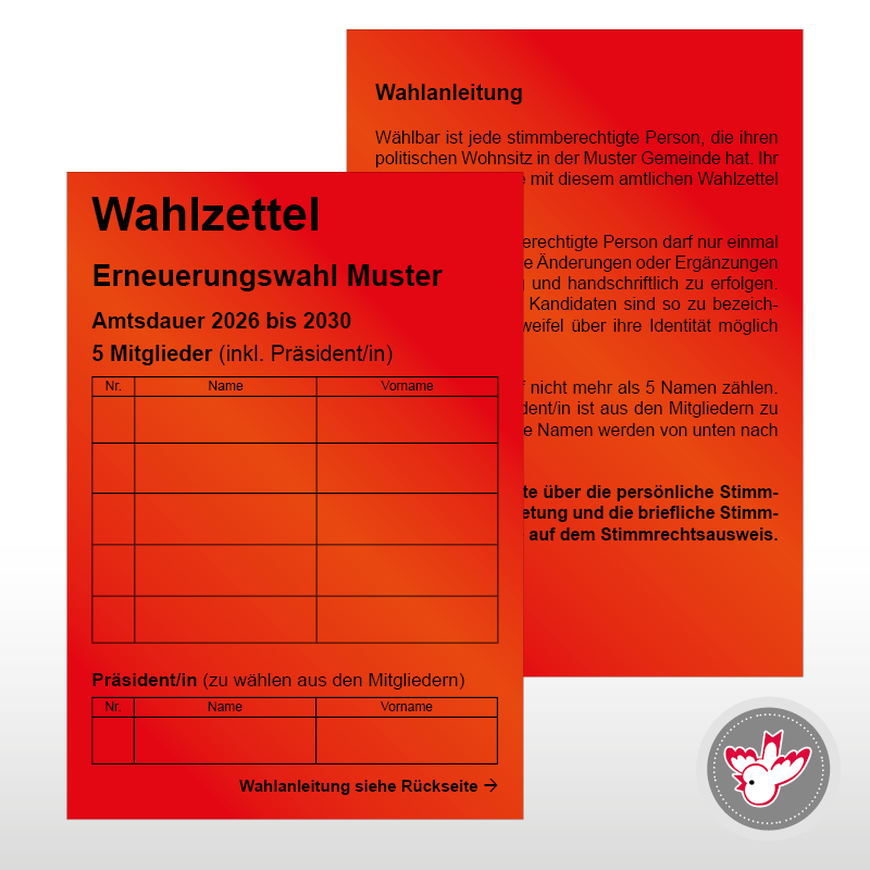 Stimmzettel Wahlzettel drucken, Witzig Druck AG