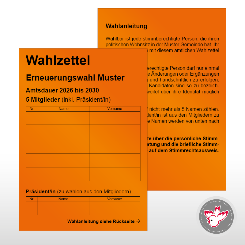 Stimmzettel Wahlzettel drucken, Witzig Druck AG