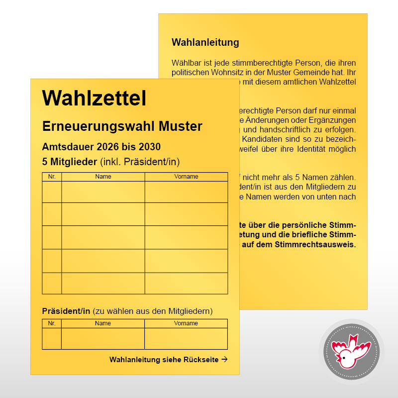 Stimmzettel Wahlzettel drucken, Witzig Druck AG