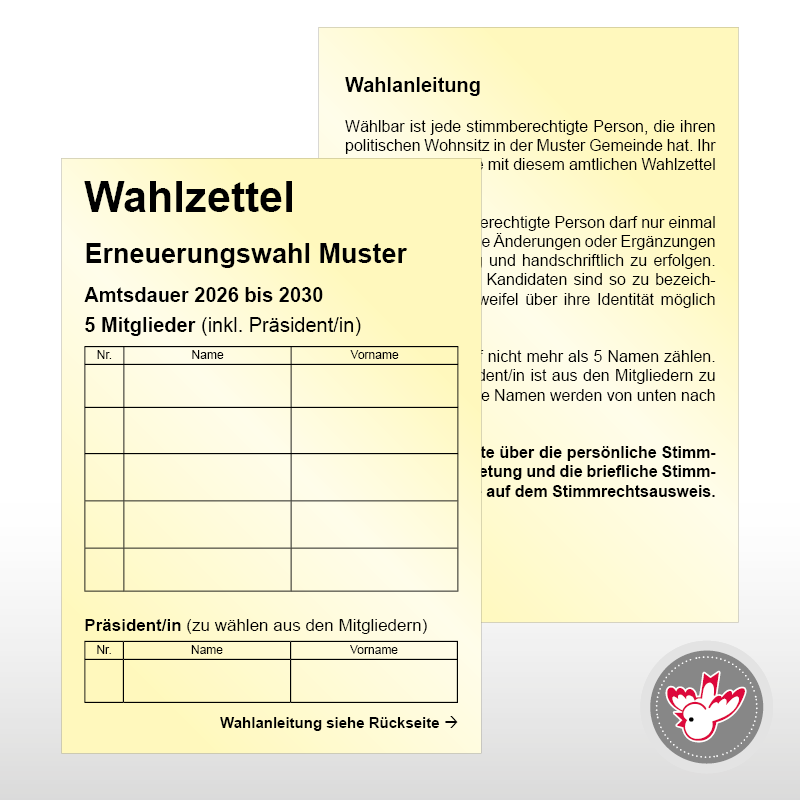 Stimmzettel Wahlzettel drucken, Witzig Druck AG