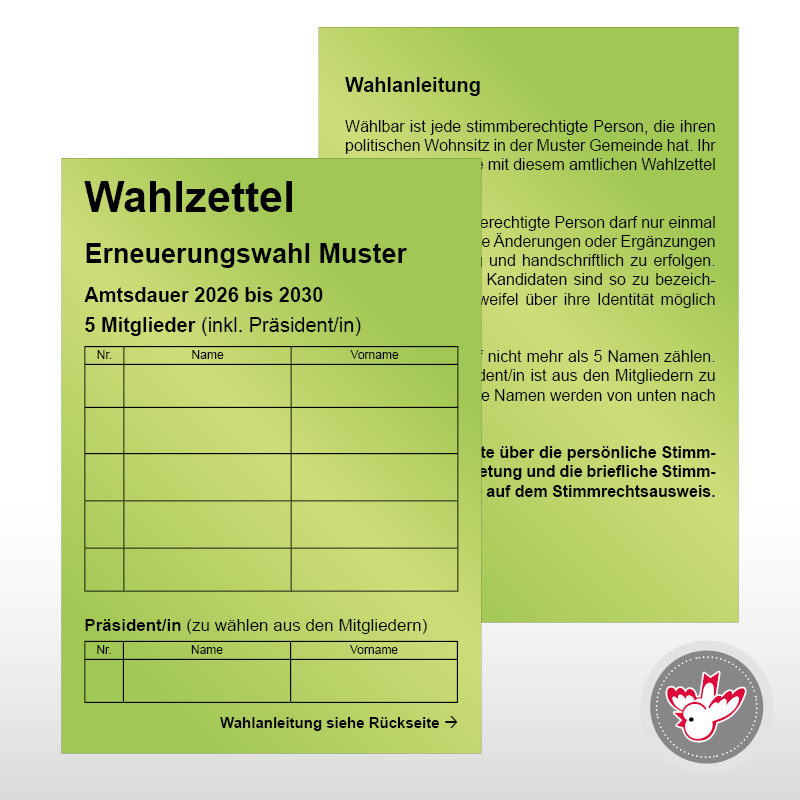 Stimmzettel Wahlzettel drucken, Witzig Druck AG