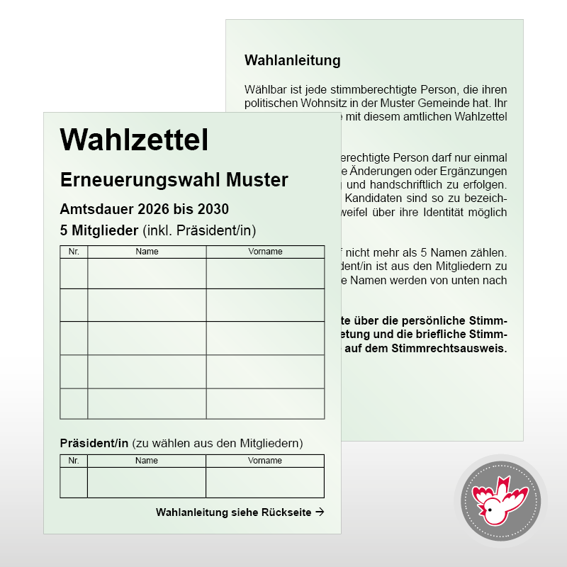 Stimmzettel Wahlzettel drucken, Witzig Druck AG