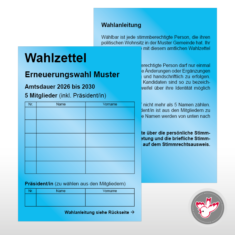 Stimmzettel Wahlzettel drucken, Witzig Druck AG