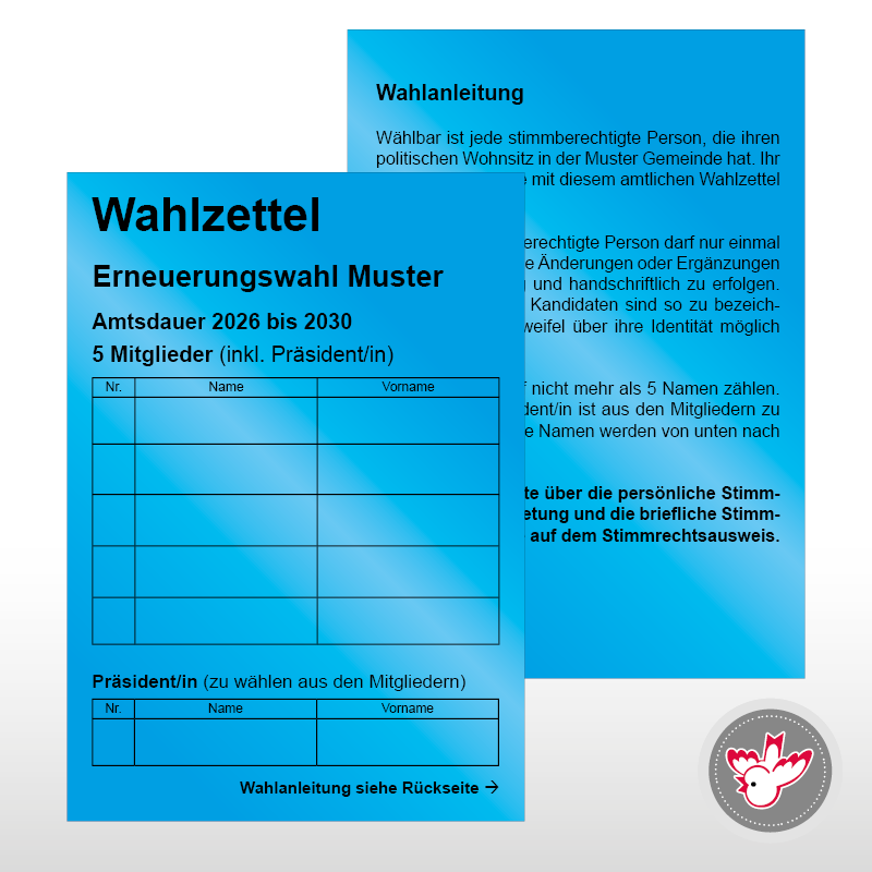 Stimmzettel Wahlzettel drucken, Witzig Druck AG