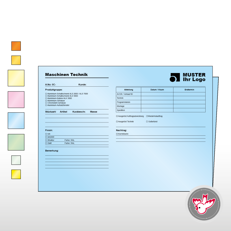 Auftragsmappe, Werkstattmappen, Vertikalmappe, Einlegemappe, Witzig Druck AG, drucken