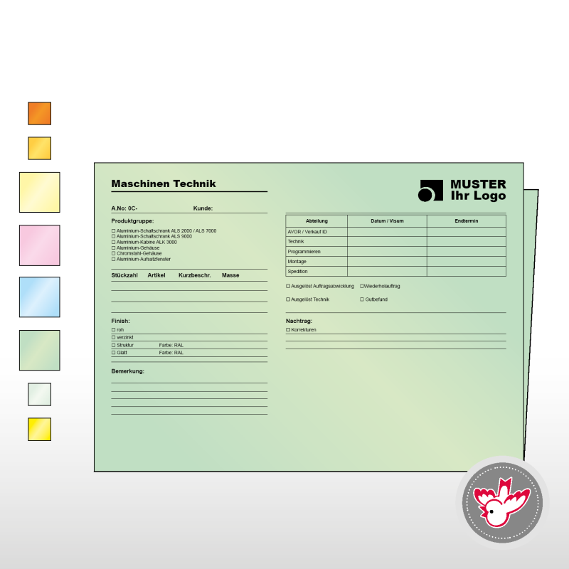 Auftragsmappe, Werkstattmappen, Vertikalmappe, Einlegemappe, Witzig Druck AG, drucken