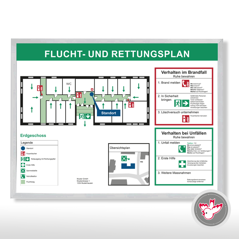 Nilsen, Bilderrahmen, Flucht- und Rettungsplan,