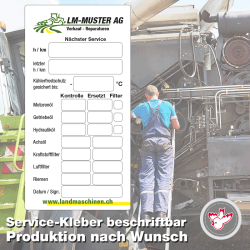 Service Kleber beschriftbar, Druck nach Ihrem Wunsch, Witzig Druck AG