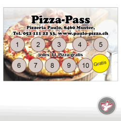 Bierpass, Kaffeepass, Cafepass, Pizza-Pass, Pizzapass, Stempel-Pass, Service