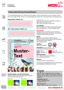 Druck Daten Honig-Etiketten