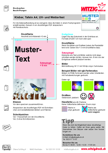 PDF Druck Daten Kleber Tafeln A4